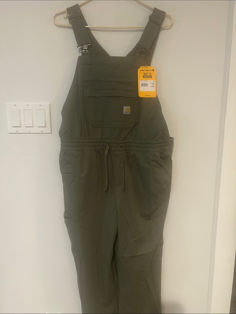 NEW Carhartt Force Ripstop Bib Overalls Olive Green Jumpsuit Women Medium M Work